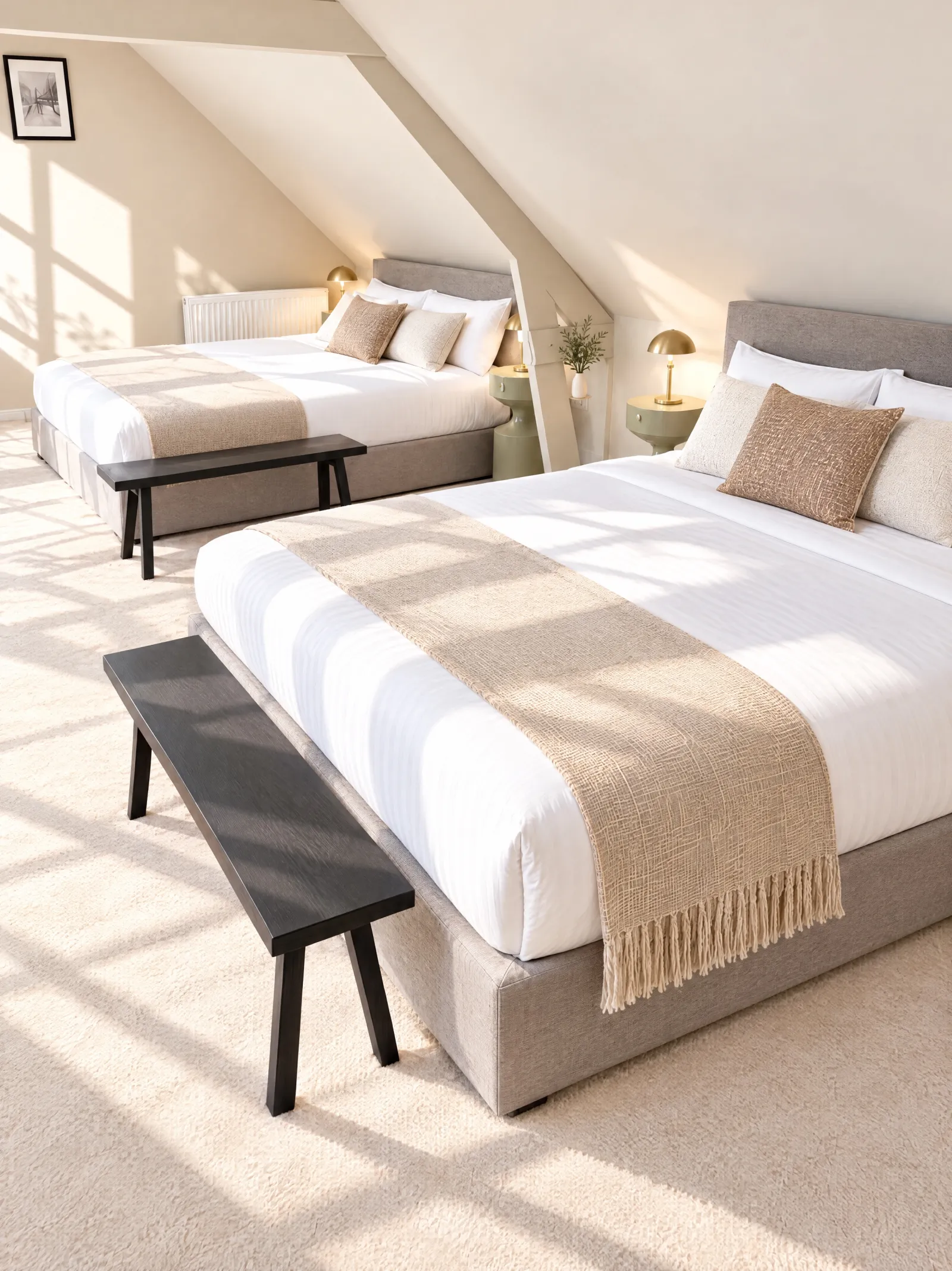 Sutor Duplex Suite met twee tweepersoonsbedden onder de balken